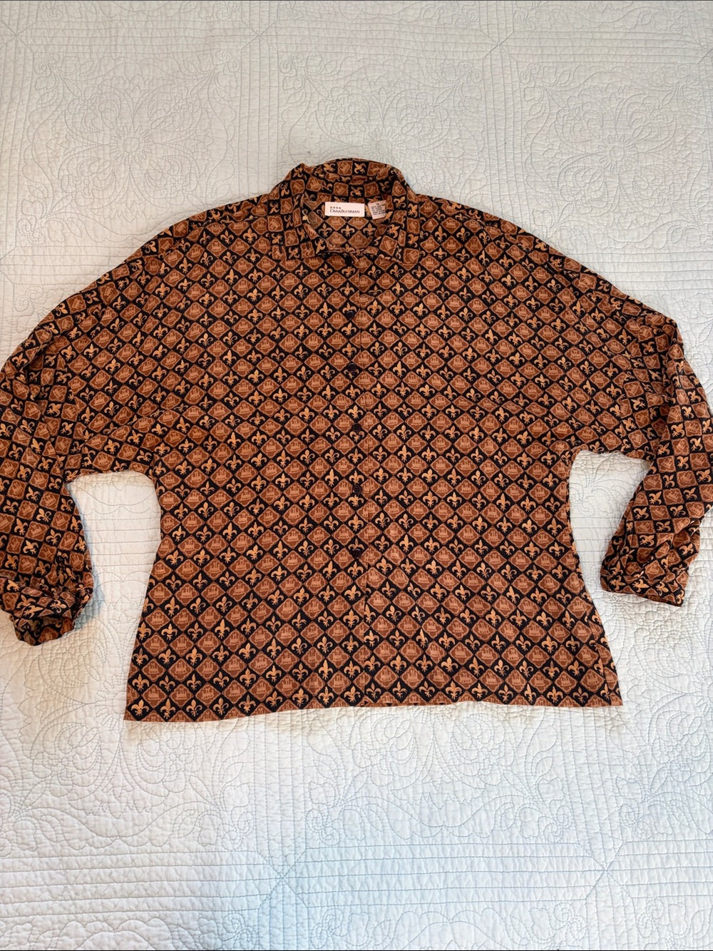 Silk Dana Buchman Fleur de Lis Blouse